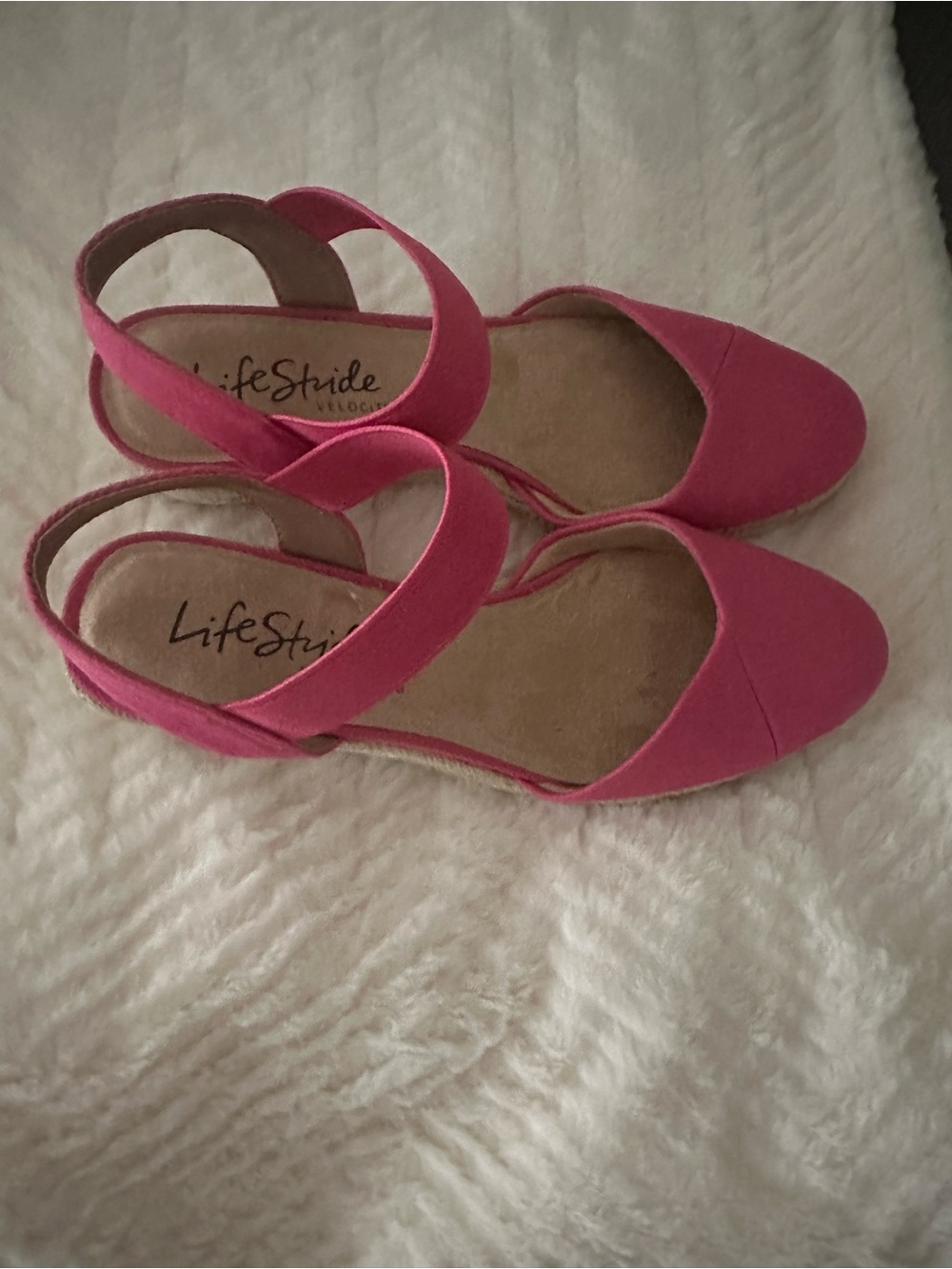 Life Stride Hot Pink Women's Wedge Slingbacks